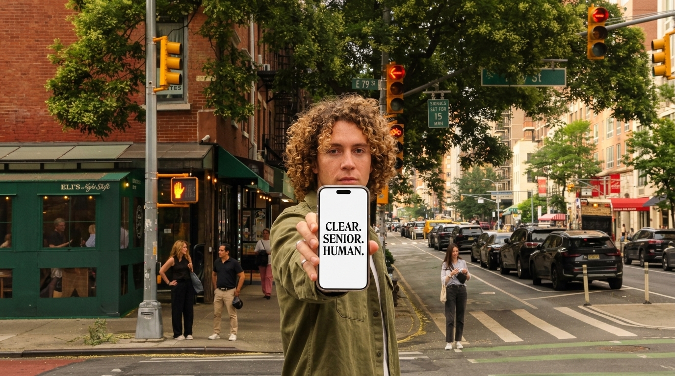 Brand voice shown on a phone